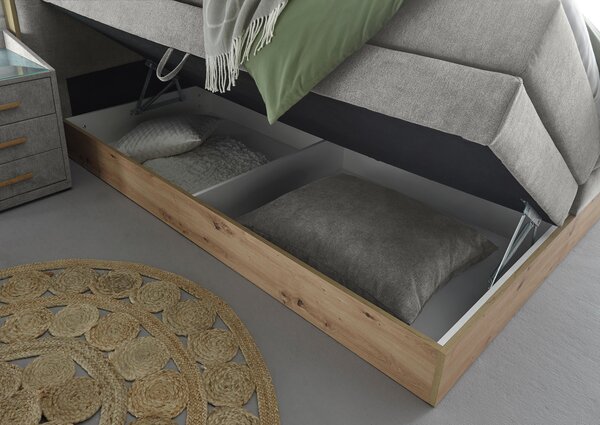 POSTEL BOXSPRING, 180/200 cm, světle šedá Livetastic - Postele s úložným prostorem, Online Only