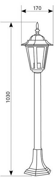 Vonkajšia záhradná lampa 110 cm Patina E27 LUMILED