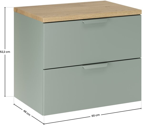 Sada skříňka Comad Aster Green ASTER GREEN 82-60-46-2S, deska na skříňku Comad Nordic Cremona CREMONA 89-60-46 M