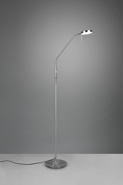 Trio 423310107 LED stojací svítidlo Monza 1x12W | 1400lm | 2300+3000+4000K - ohebné rameno, stmívatelné, paměťová funkce, matný nikl