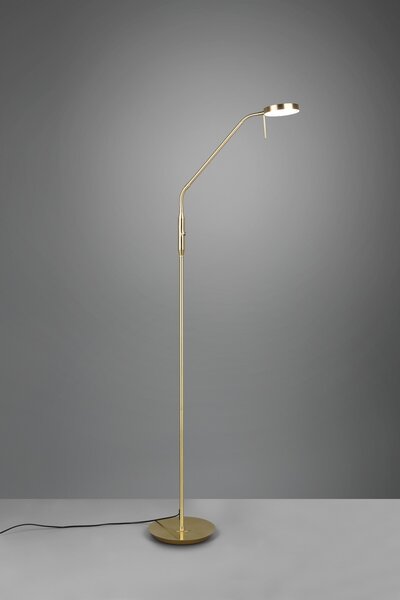 Trio 423310108 LED stojací svítidlo Monza 1x12W | 1400lm | 2300+3000+4000K - ohebné rameno, stmívatelné, paměťová funkce, mosaz