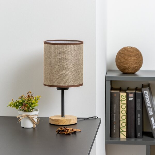 Brilagi - Stolní lampa NUBILA WOOD 1xE27/25W/230V dub/hnědá