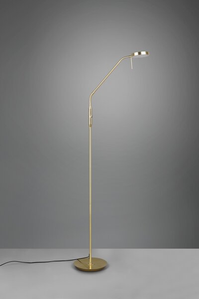 Trio 423310108 LED stojací svítidlo Monza 1x12W | 1400lm | 2300+3000+4000K - ohebné rameno, stmívatelné, paměťová funkce, mosaz