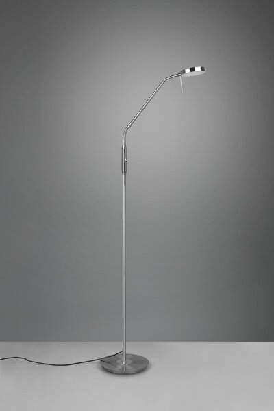 Trio 423310107 LED stojací svítidlo Monza 1x12W | 1400lm | 2300+3000+4000K - ohebné rameno, stmívatelné, paměťová funkce, matný nikl