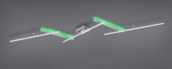 Trio 628410507 LED přisazené stropní svítidlo Arvin 1x22W+8W | 2600lm | 2700-6500K | RGB - nastavitelné, dálkové ovládání, stmívatelné, oddělené vypínače, matný nikl