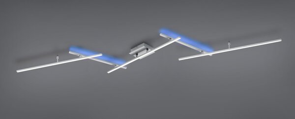 Trio 628410507 LED přisazené stropní svítidlo Arvin 1x22W+8W | 2600lm | 2700-6500K | RGB - nastavitelné, dálkové ovládání, stmívatelné, oddělené vypínače, matný nikl