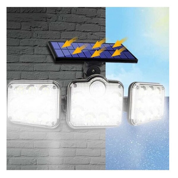 Solárny Svetlomet 138x LED pohybový senzor LED 10W 480lm + ovládač
