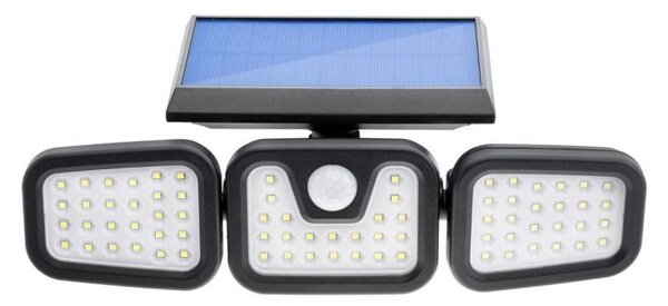 Solárny Svetlomet 74x LED pohybový senzor 15W 480lm - čierny