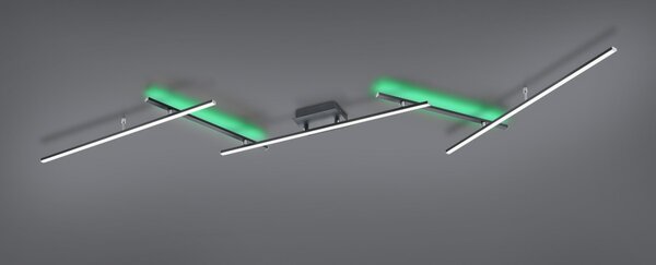 Trio 628410507 LED přisazené stropní svítidlo Arvin 1x22W+8W | 2600lm | 2700 - 6500K - nastavitelné, dálkové ovládání, stmívatelné, oddělené vypínače, černá
