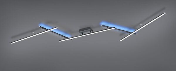 Trio 628410507 LED přisazené stropní svítidlo Arvin 1x22W+8W | 2600lm | 2700 - 6500K - nastavitelné, dálkové ovládání, stmívatelné, oddělené vypínače, černá