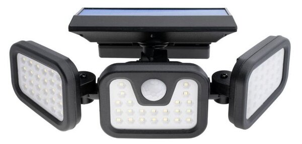 Solárny Svetlomet 74x LED pohybový senzor 15W 480lm - čierny