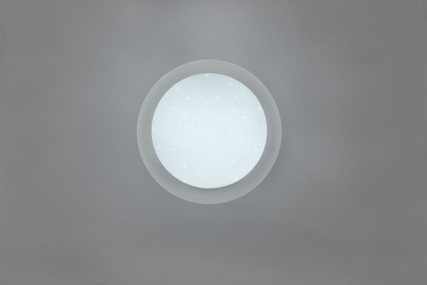 Trio 680213500 LED stropní svítidlo Frodeno 1x12W | 1200lm | 4000K | IP44 | RGB - stmívatelné, dálkové ovládání, hvězdný efekt, bílá