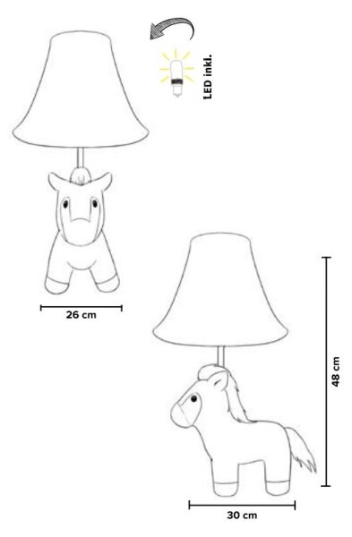 Happy Lamps - LED Dětská stolní lampa ELVIS LED/5,4W/230V kůň