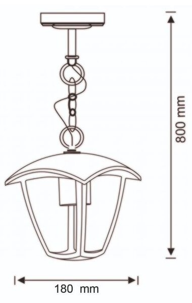 Závesná záhradná lampa E27 Vonkajšia NIKO