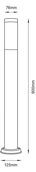 Vonkajšie záhradné svietidlo 90 cm E27 INOX POST