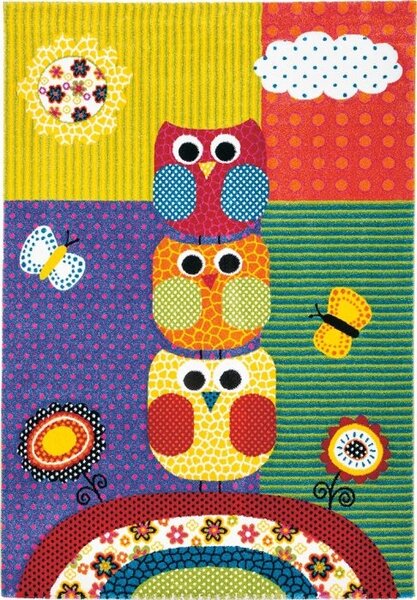 Vopi | Dětský koberec Kiddy 633/110 - 120 x 170 cm, modrý/žlutý/červený