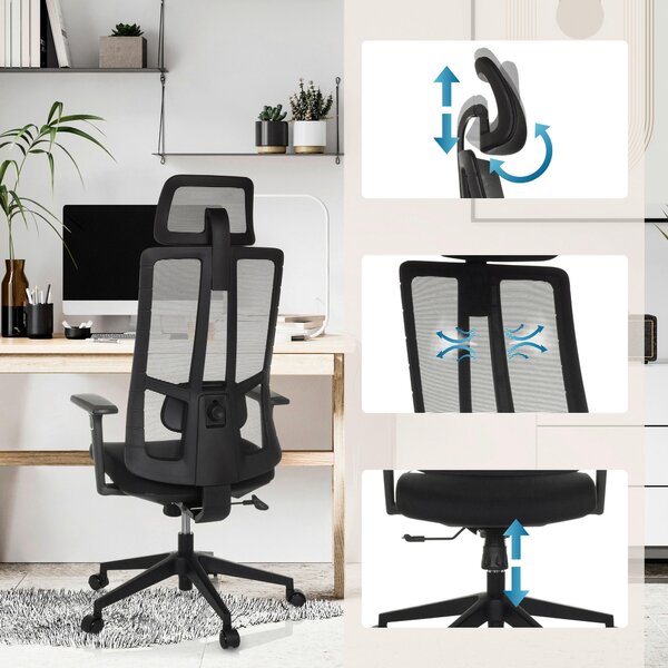OTOČNÁ ŽIDLE, síťovina, černá MID.YOU - Online Only kancelářské židle, Online Only