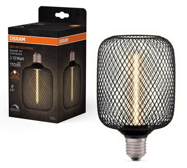 LED stropní světlo E27 SQUARE BLACK, laditelná teplá bílá
