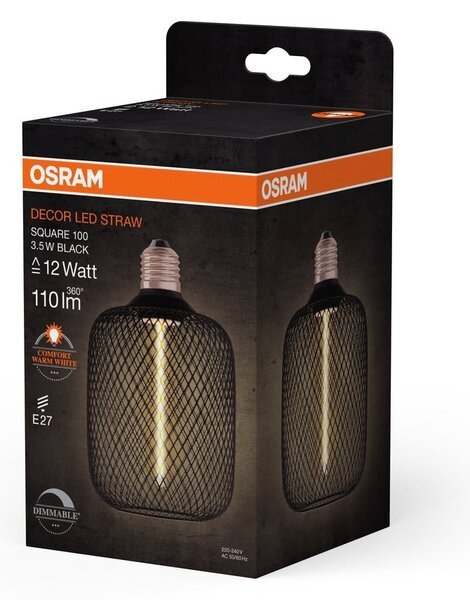 LED stropní světlo E27 SQUARE BLACK, laditelná teplá bílá