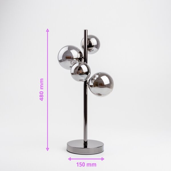 Brilagi - LED Stolní lampa MILLA 4xG9/3W/230V černý chrom/kouřová