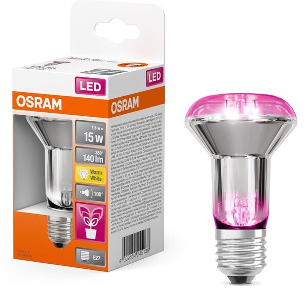 LED Žárovka pro pěstování rostlin E27 STAR, teplá bílá