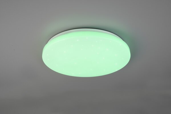 Trio R62381100 LED stropní svítidlo Kira 1x18W | 2000lm | 3000K-6000K | RGB - paměťová funkce, stmívatelné, noční režim, dálkové ovládání, hvězdný efekt, bílá