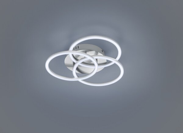 Trio R62823107 LED přisazené stropní svítidlo Circle 1x27W | 3100lm | 2700K-6000K - nastavitelné, stmívatelné, noční režim, dálkové ovládání, matný nikl
