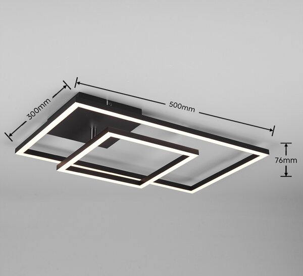 Trio R62642132 LED přisazené stropní svítidlo Padella 1x25W | 3000lm | 3000K - nastavitelné, 3 fázové stmívání, černá
