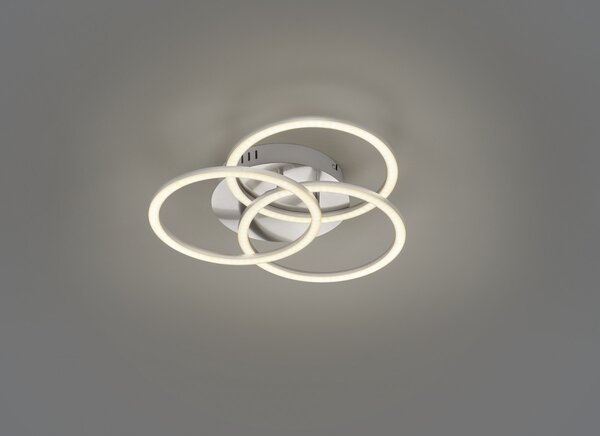 Trio R62823107 LED přisazené stropní svítidlo Circle 1x27W | 3100lm | 2700K-6000K - nastavitelné, stmívatelné, noční režim, dálkové ovládání, matný nikl
