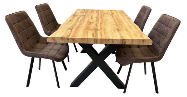 Vikio Jídelní set pro 4 osoby 160x90 cm dub-hnědá VJS116-41H