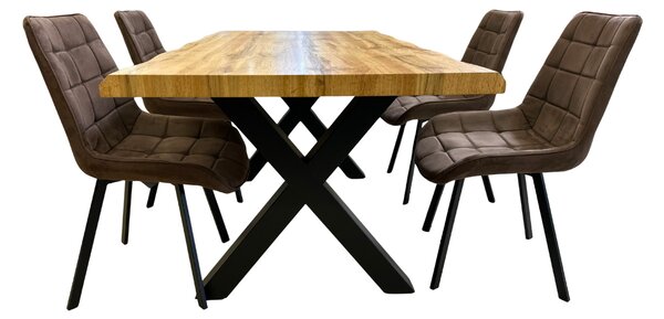 Vikio Jídelní set pro 4 osoby 160x90 cm dub-hnědá VJS116-41H