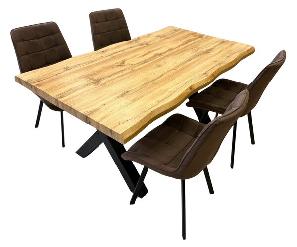 Vikio Jídelní set pro 4 osoby 160x90 cm dub-hnědá VJS116-41H