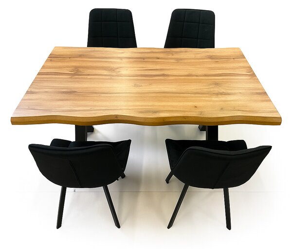 Vikio Jídelní set pro 4 osoby 160x90 cm dub-černá VJS116-41C