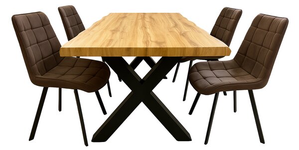 Vikio Jídelní set pro 4 osoby 160x90 cm dub-hnědá VJS116-41H