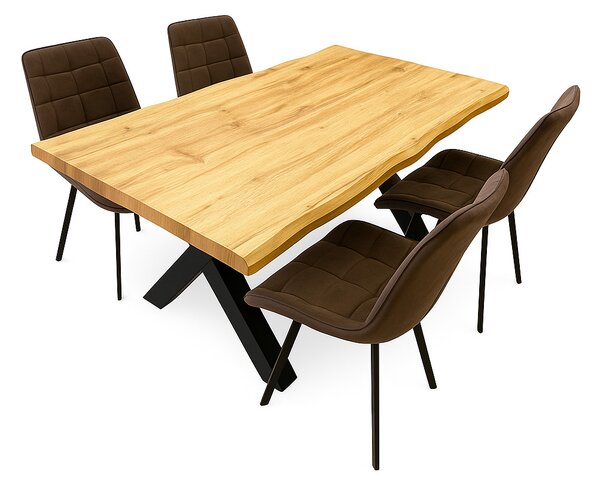 Vikio Jídelní set pro 4 osoby 160x90 cm dub-hnědá VJS116-41H