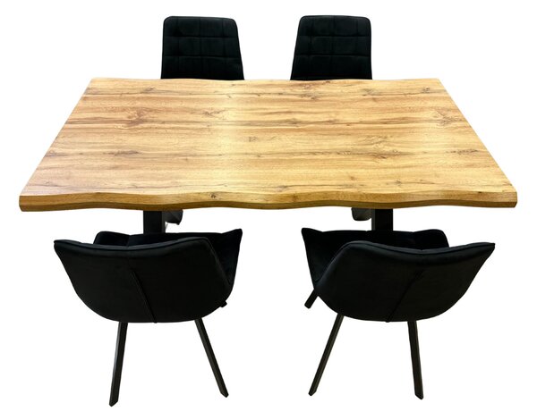 Vikio Jídelní set pro 4 osoby 160x90 cm dub-černá VJS116-41C