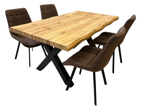 Vikio Jídelní set pro 4 osoby 160x90 cm dub-hnědá VJS116-41H