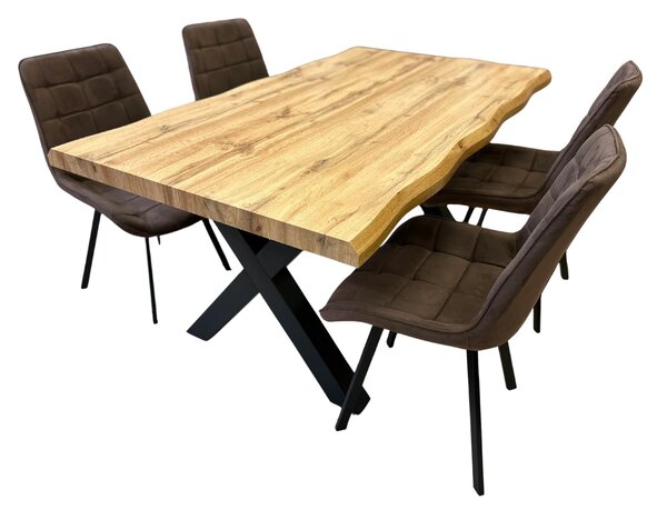 Vikio Jídelní set pro 4 osoby 160x90 cm dub-hnědá VJS116-41H