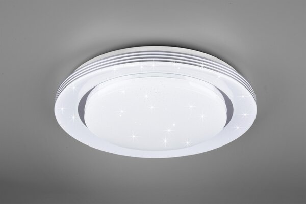 Trio R67045800 LED stropní svítidlo Atria 1x22,5W | 3700lm | 3000K-6000K -stmívatelné, paměťová funkce, dálkové ovládání, noční režim, hvězdný efekt, bílá