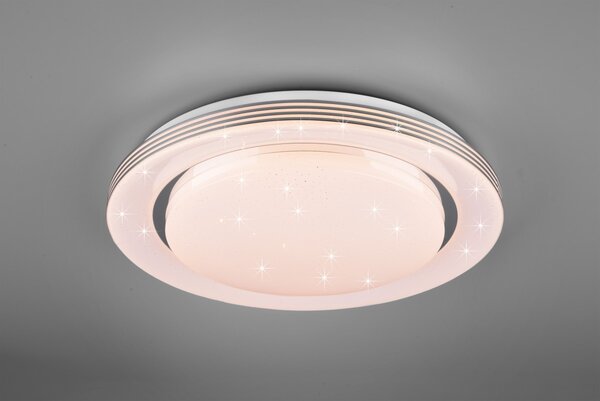 Trio R67045800 LED stropní svítidlo Atria 1x22,5W | 3700lm | 3000K-6000K -stmívatelné, paměťová funkce, dálkové ovládání, noční režim, hvězdný efekt, bílá