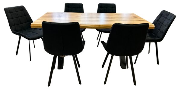 Vikio Jídelní set pro 6 osob 160x90 cm dub-černá VJS116-61C