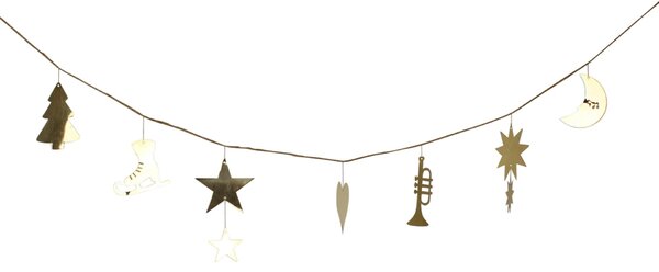 Vánoční girlanda Ornament Brass 200 cm