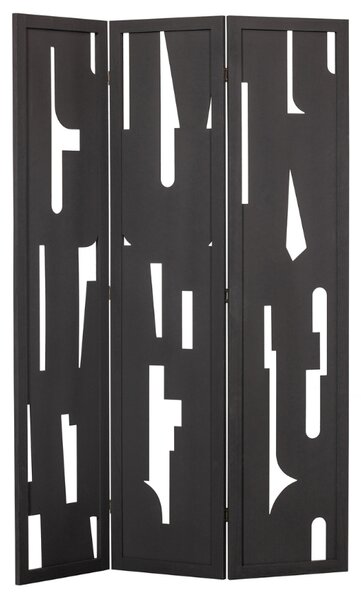 Hoorns Černý dřevěný paraván Vito 170 x 120 cm