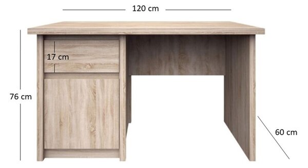 Psací stůl s dvířky a zásuvkou Norton 120 cm Dub Sonoma