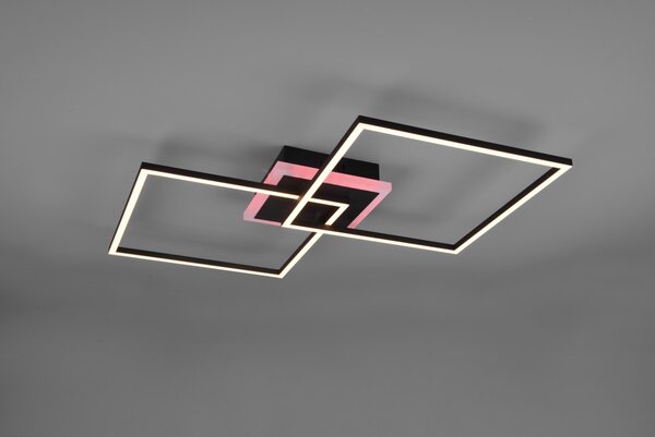 Trio R62843132 LED stropní svítidlo Arribo 1x29W+6,5W | 3250lm+600lm | 3000K | RGB - dálkové ovládání, stmívatelné, oddělené vypínače, černá
