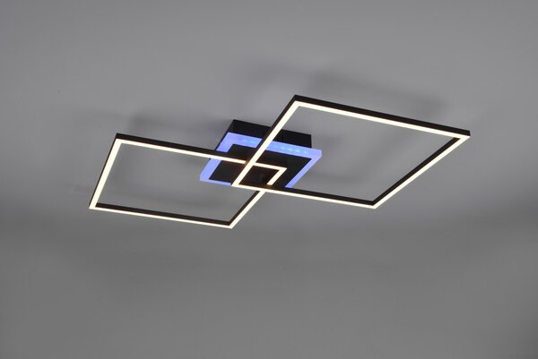Trio R62843132 LED stropní svítidlo Arribo 1x29W+6,5W | 3250lm+600lm | 3000K | RGB - dálkové ovládání, stmívatelné, oddělené vypínače, černá