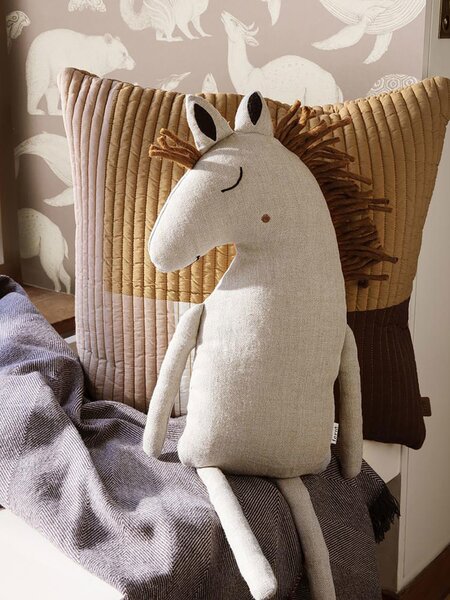 Ferm Living Dětský polštář Safari Horse, natural