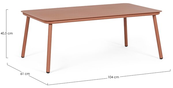Bizzotto Červený kovový zahradní stolek Spike 104 x 61 cm