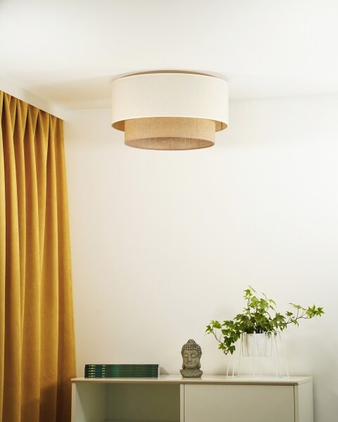 Duolla - Stropní svítidlo BOHO 1xE27/15W/230V pr. 45 cm béžová/hnědá