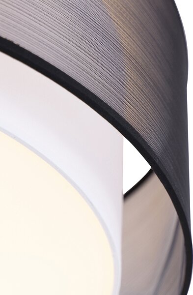 Moderní stropní svítidlo černé s bílou 50 cm 3-světlo - Drum Duo